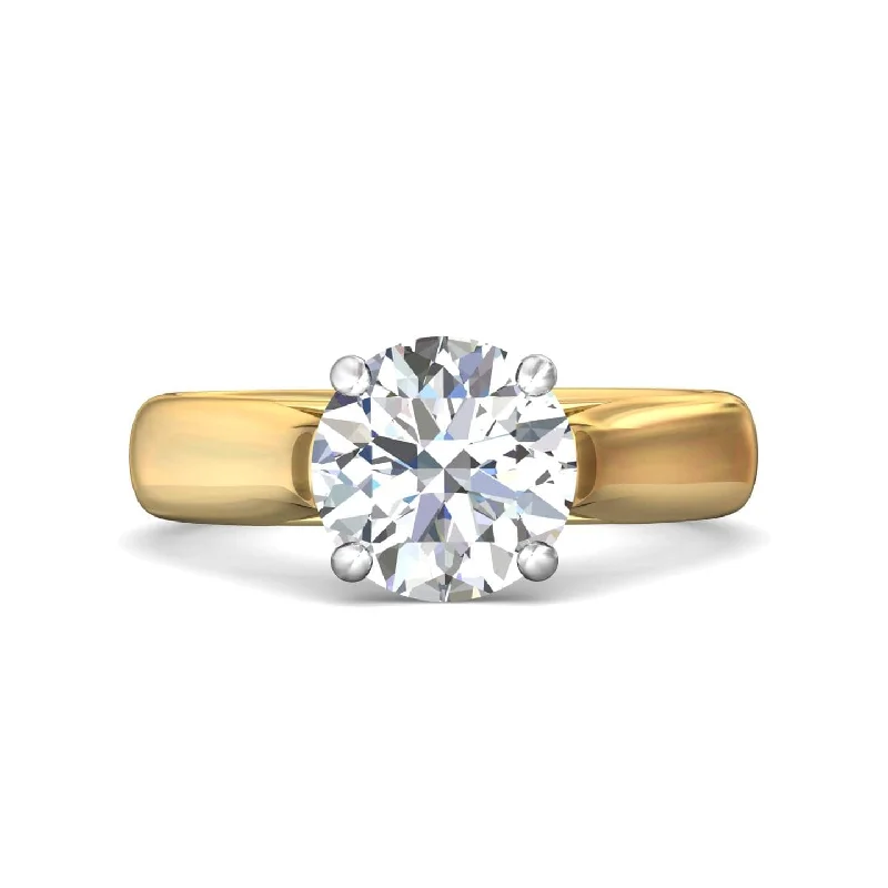 18K Yellow Gold & Platinum 4 Prong Engagement Ring Setting