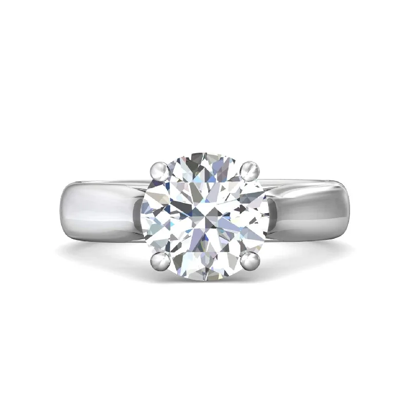 Platinum Wide Shank with 4 Prong Head Engagement Ring Setting