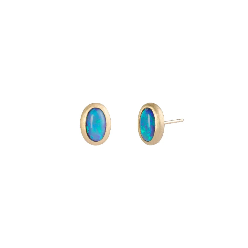 Oval Opal Bubble Studs