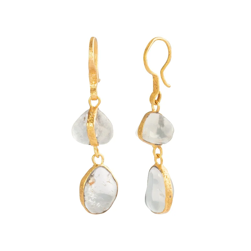 Crystal Quartz 2 Drop Earrings