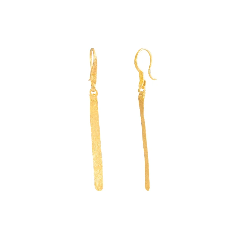 Gold Strip Drop Earrings