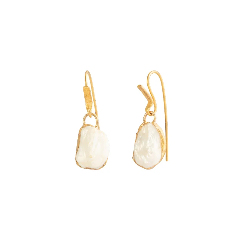 Single Drop Keshi Pearl Earrings