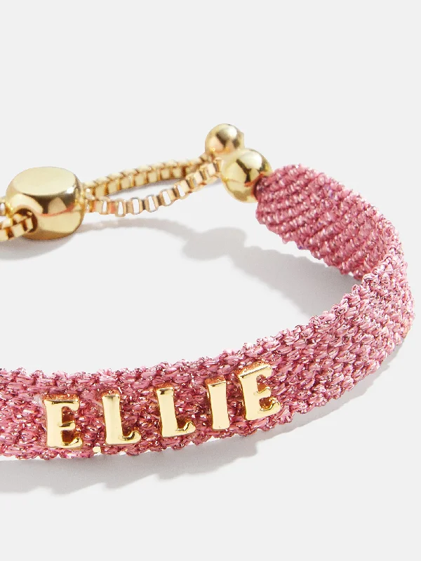 Metallic Custom Woven Friendship Bracelet - Metallic Pink Woven