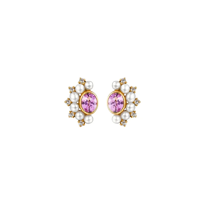 Kyoto Small Earrings - Pink Sapphire