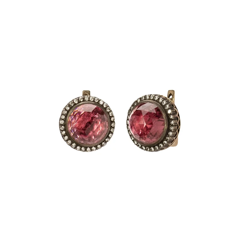 Rubelite & Diamond Earrings