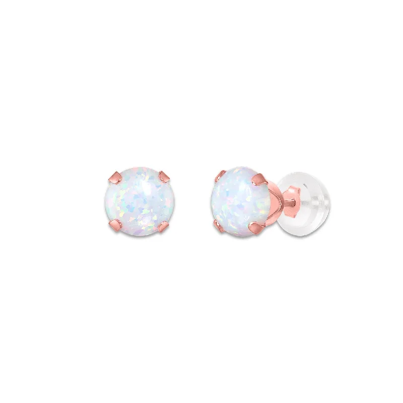 Opal Birthstone Stud Earrings in 10KT Gold