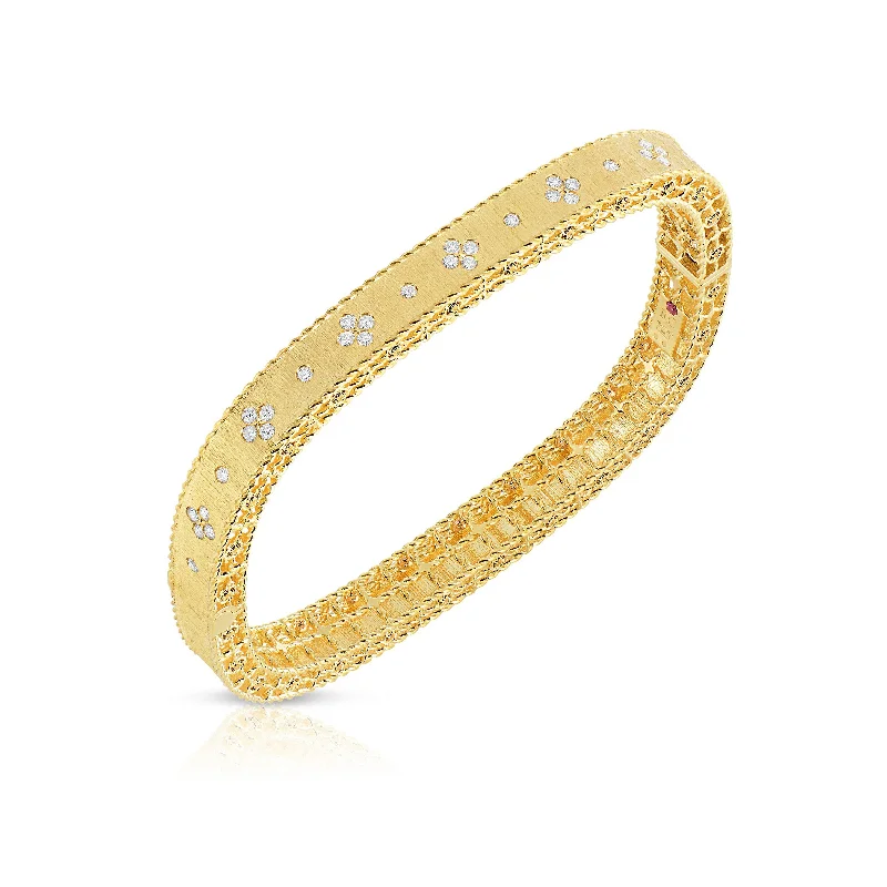 Roberto Coin Princess Diamond Bangle in 18K Yellow Gold