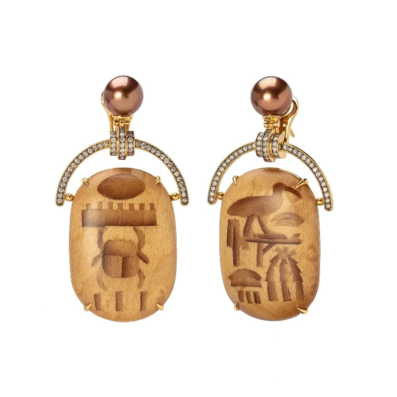 Marquetry Egypt Earrings