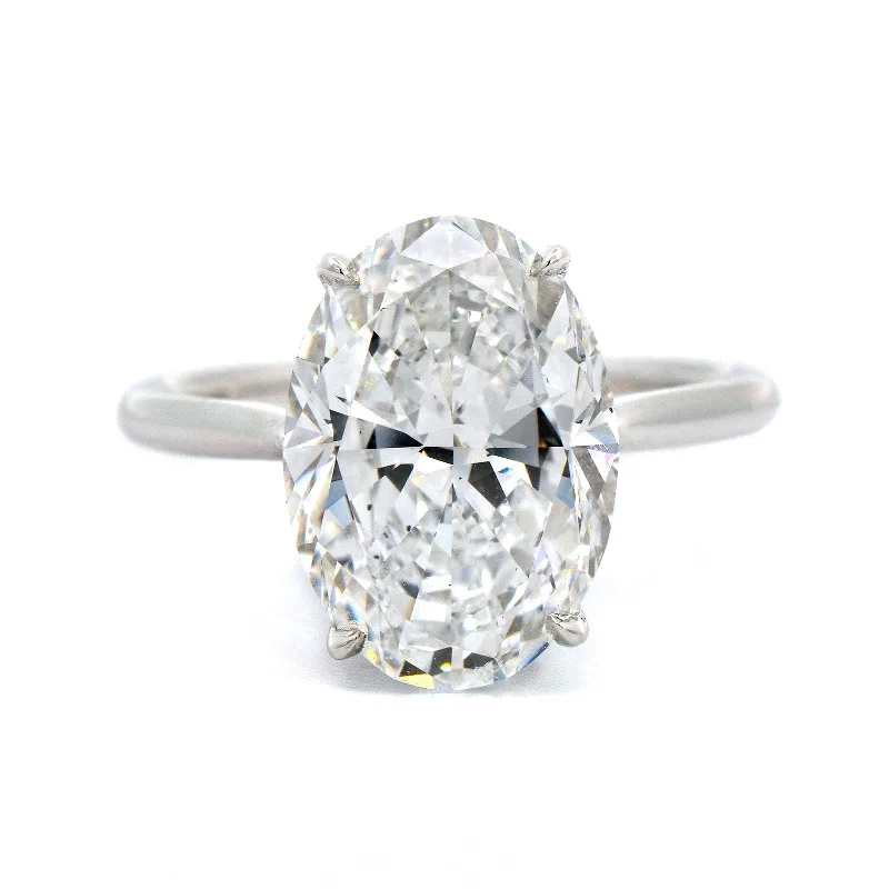 Platinum Oval Cut Diamond Engagement Ring