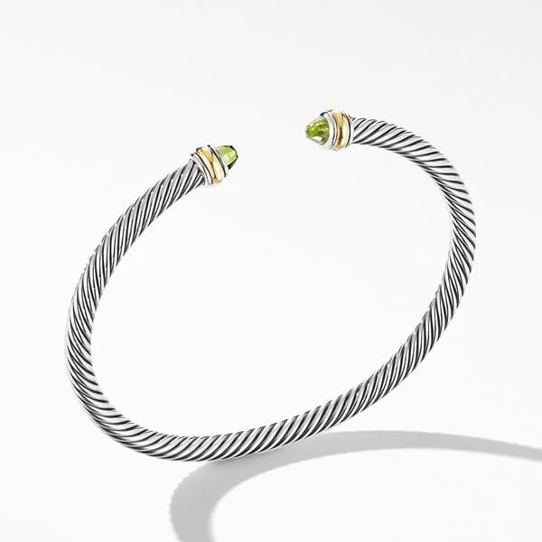 Cable Classic Bracelet with Peridot and 18K Yellow Gold