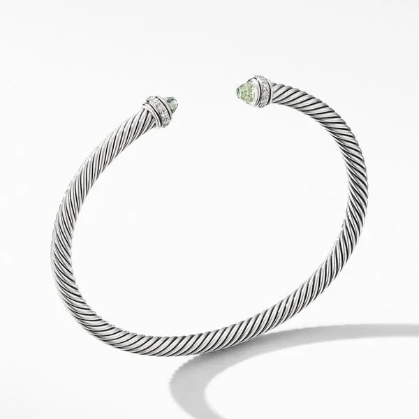 Cable Classic Bracelet with Prasiolite and Diamonds