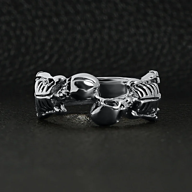 Sterling Silver Two Skeletons Ring / SSR0065