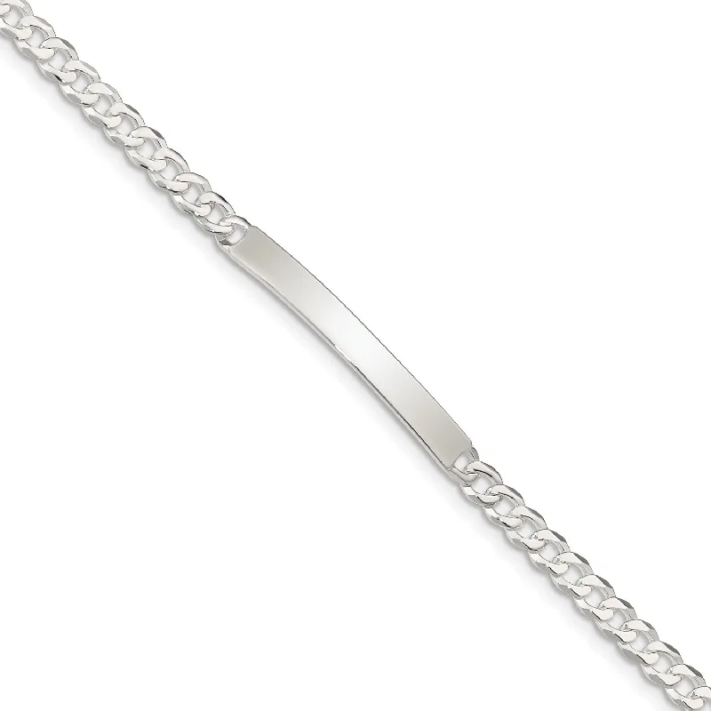 Sterling Silver 8.5-inch 4MM Lobster Clasp Curb ID Bracelet