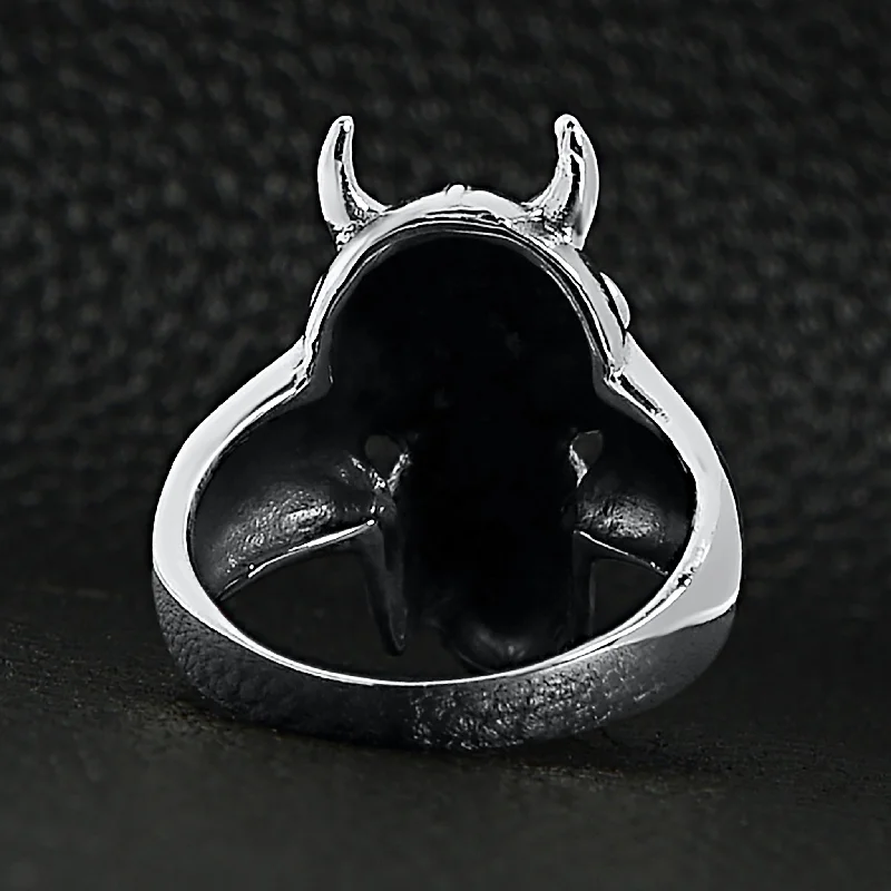 Sterling Silver Devil Skull Ring / SSR0023