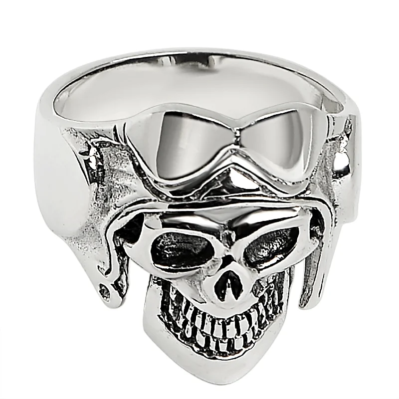 Sterling Silver Pilot Skull Ring / SSR0020