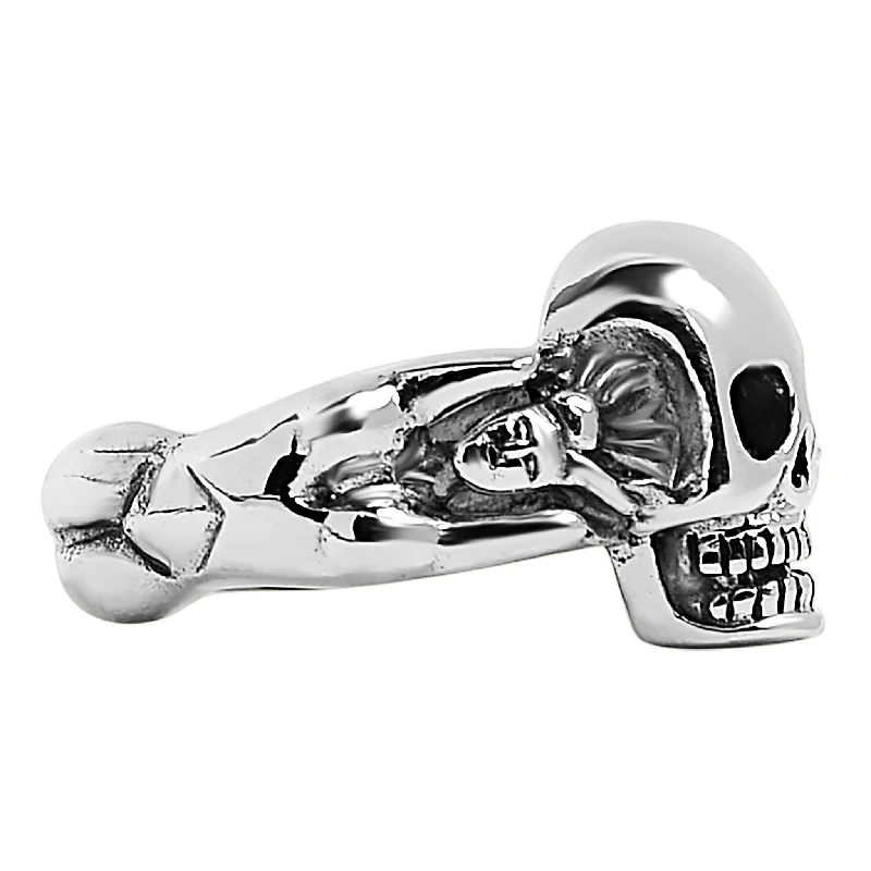 Sterling Silver Skull and Nude Women Ring / SSR0017