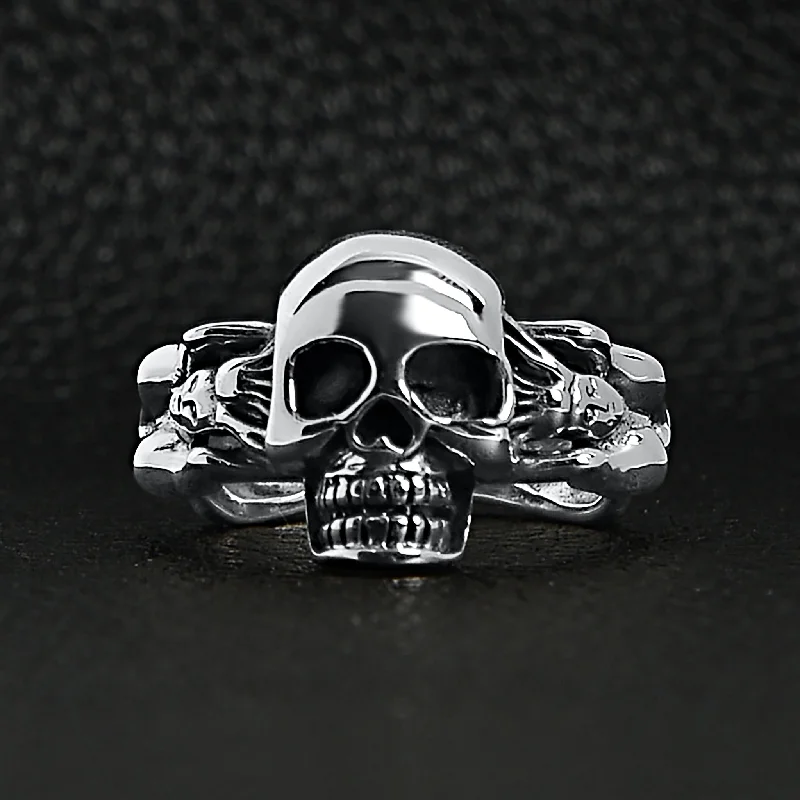 Sterling Silver Skull and Nude Women Ring / SSR0017