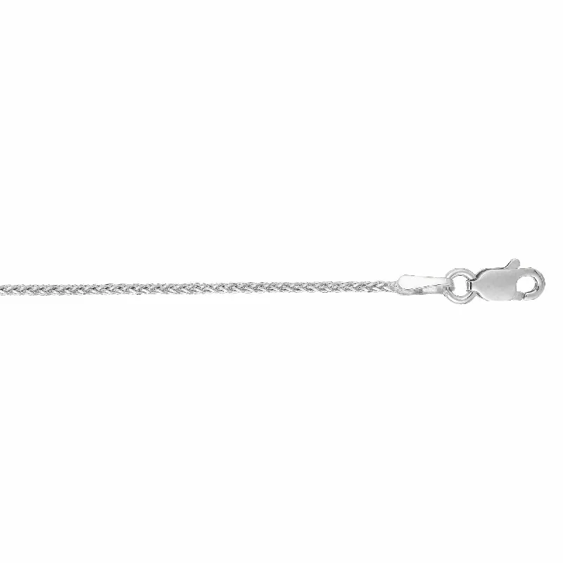 14K White Gold Wheat Chain