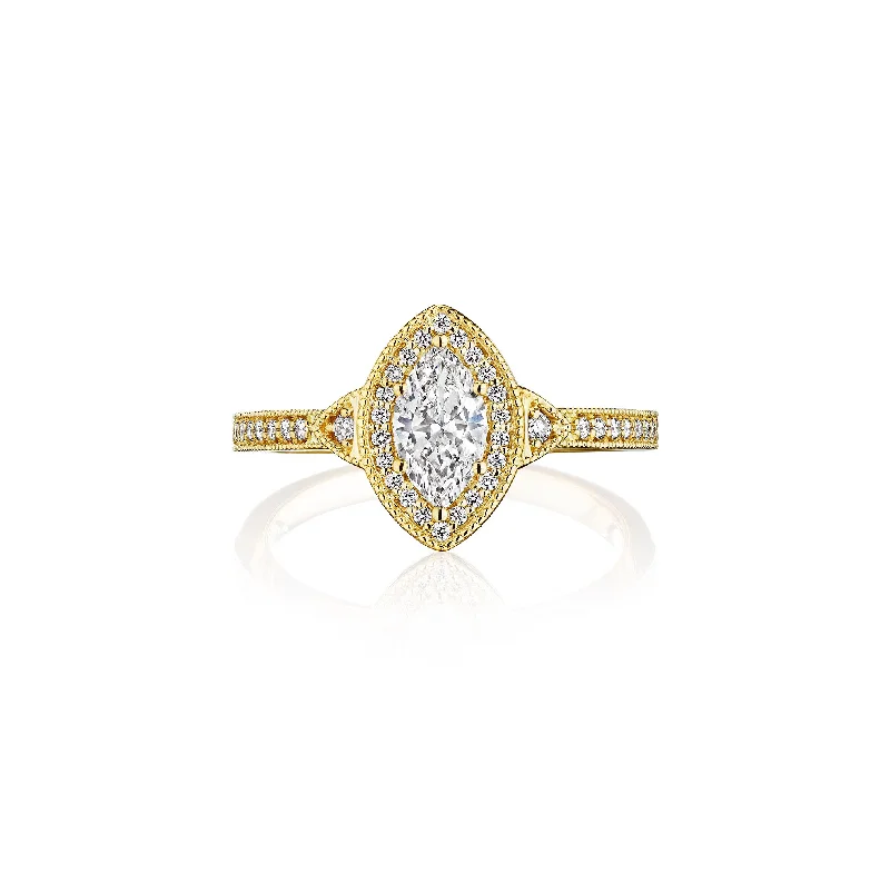 The Studio Collection Marquise and Round Diamond Engagement Ring