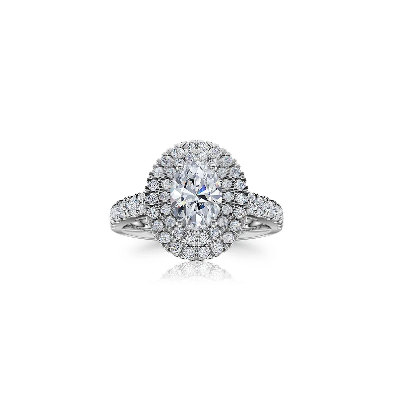 The Studio Collection Oval Diamond Double Halo Engagement Ring