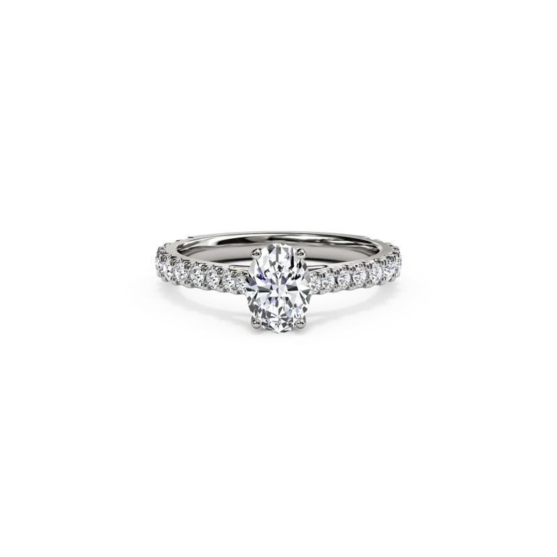 The Studio Collection Oval Diamond Shank Accent Engagement Ring