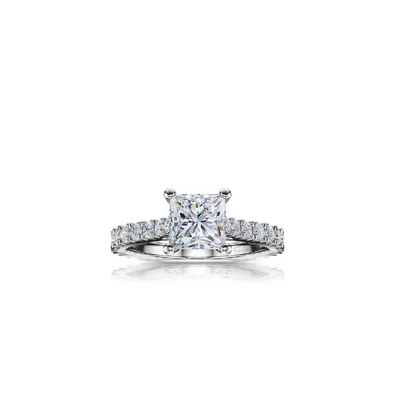 The Studio Collection Princess Cut Diamond Shank Accent Engagement Ring