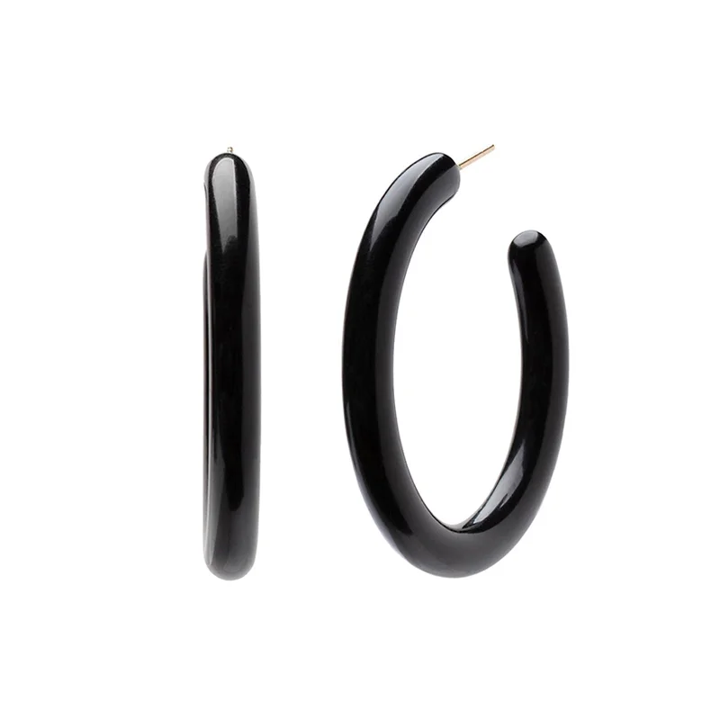 Large Black Acrylic Hoops