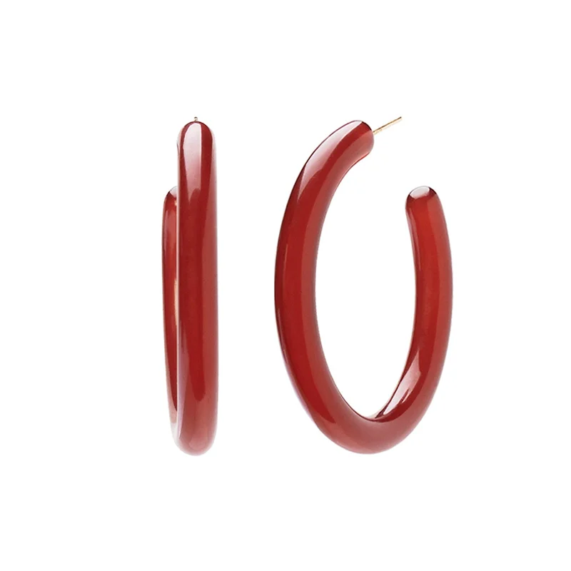 Large Bordeaux Acrylic Hoops