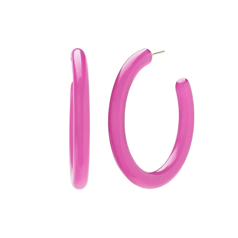 Large Fucshia Acrylic Hoops