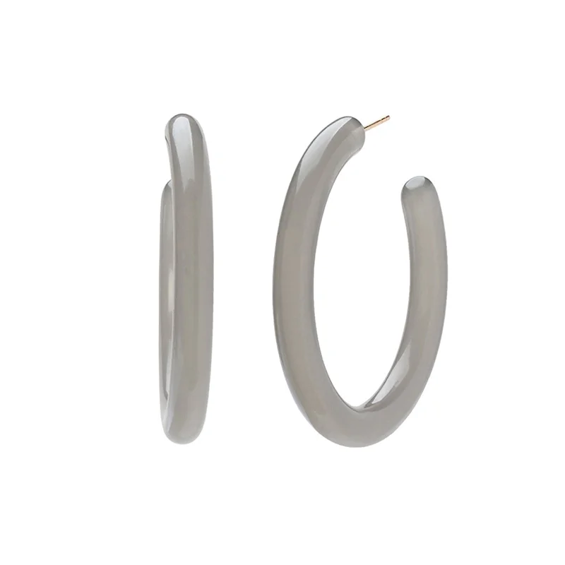 Large Grey Acrylic Hoops