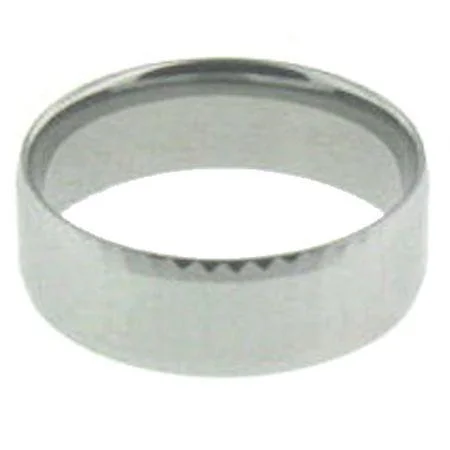 Tungsten Diamond Cut Ridges Comfort Fit Ring / TGR1004