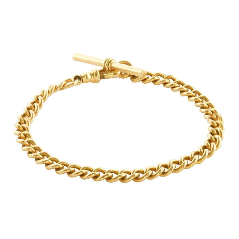 Curb Link Chain Bracelet with Swivel and Toggle Clasp