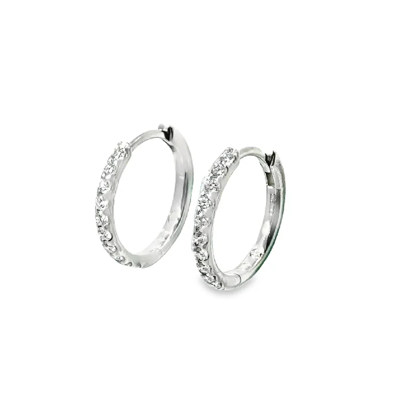 White Gold Diamond Hoop Earrings