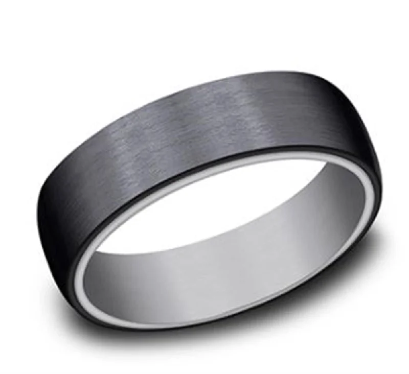 6.5mm Tantalum and Black Titanium Ring | Benchmark Rings