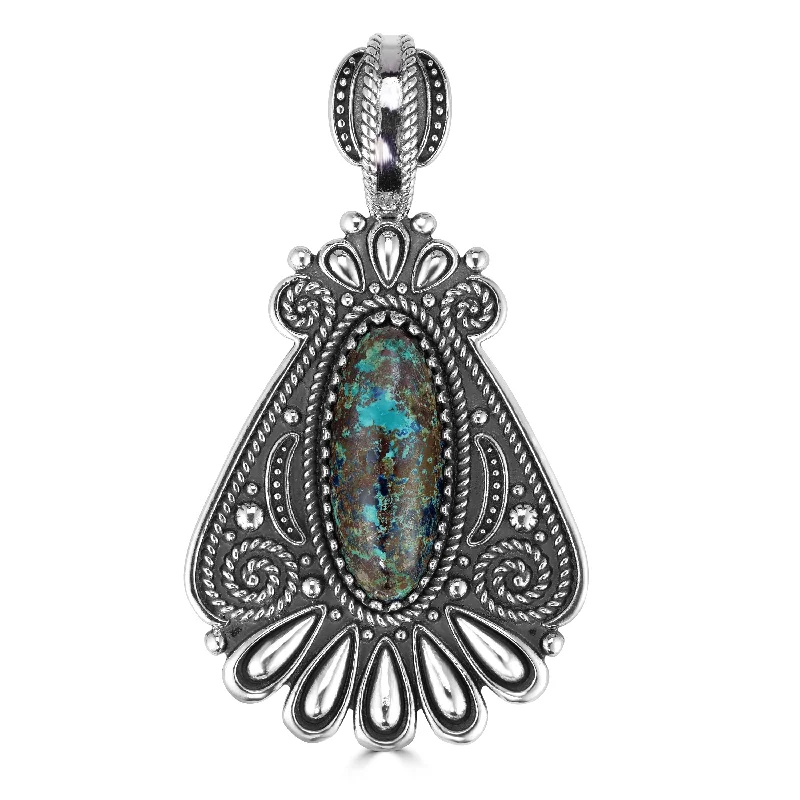 American West Sterling Silver Gemstone Vintage Style Enhancer (Chrysocolla)